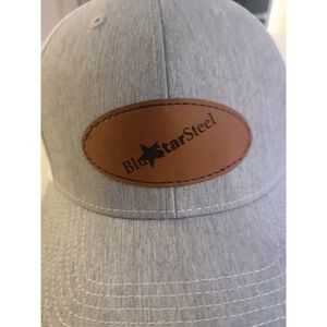 BlueStarSteel Gray Solid Baseball Cap Brown Logo Patch One Size Unisex Adult‎